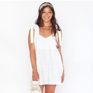 NWT SMYM Emme Tie Dress in White Linen